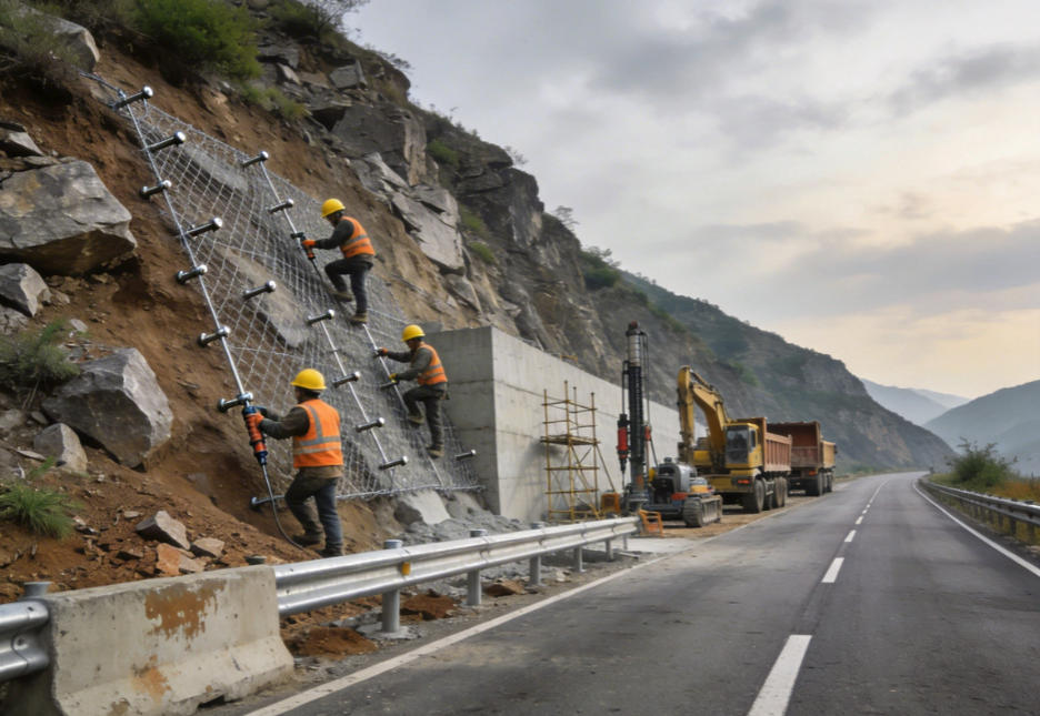 石龙镇公路道路护坡